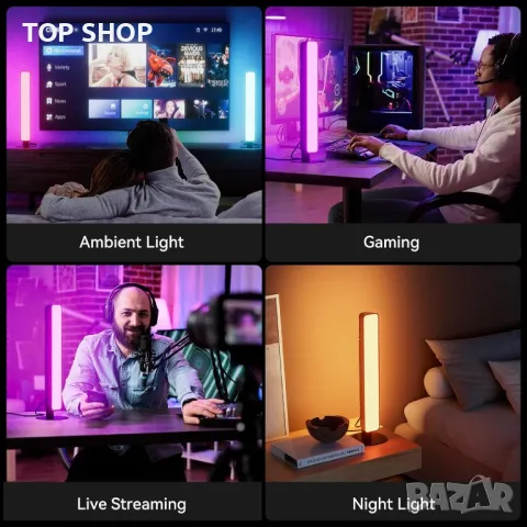 MICTUL RGB LED светлинна лента, с 15 режима за синхронизиране на сцени и музика, дистанционно, снимка 3 - Лед осветление - 49944901