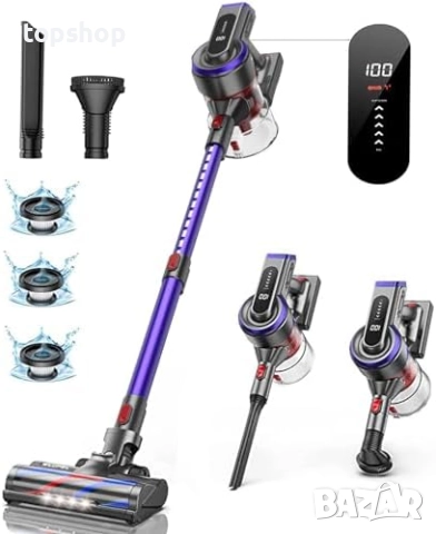 Чисто нова безжична прахосмукачка BuTure JR400-38000 Pa/450W, до 55 мин, сензорен екран, сменяема...