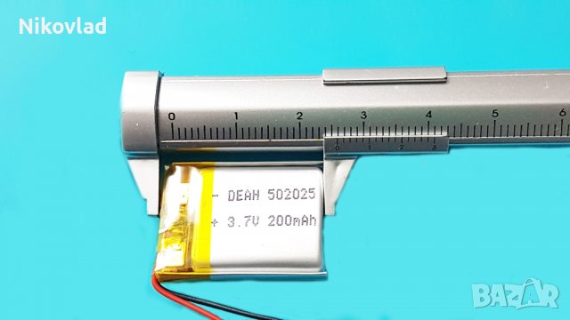 Батерия 3.7V 200mAh/ 502025/ Li-Ion, снимка 2 - Друга електроника - 39340701