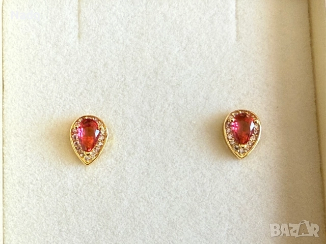 Чисто нови сребърни обеци със златно покритие, снимка 6 - Обеци - 51788257