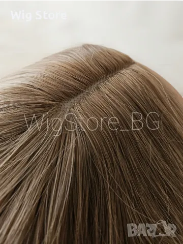 Руса перука на кичури без бретон средна дължина, снимка 5 - Аксесоари за коса - 47656293