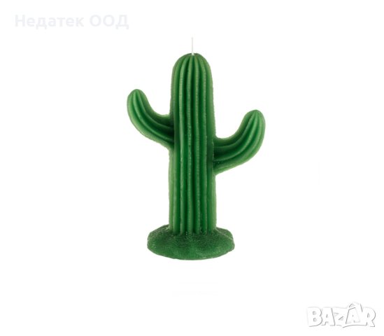 Свещ, зелен Кактус, 8.5x19см, снимка 1 - Декорация за дома - 44493546