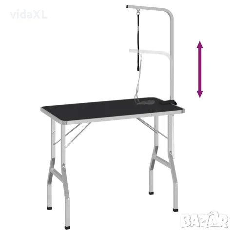 vidaXL Регулируема маса за груминг на кучета с 1 каишка, снимка 7 - За кучета - 56146230