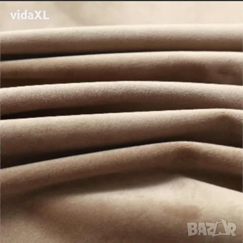 vidaXL Затъмняващи завеси с халки, 2 бр, кадифе, бежови, 140x225 см, снимка 4 - Пердета и завеси - 56146006