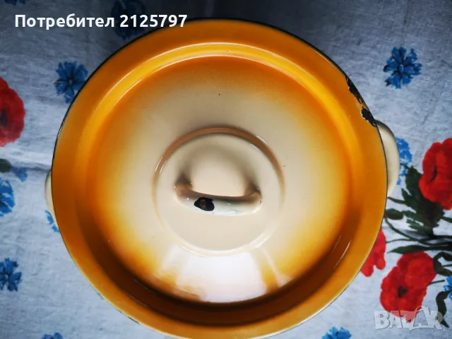 Стара емайлирана тенджера, снимка 4 - Антикварни и старинни предмети - 50057586