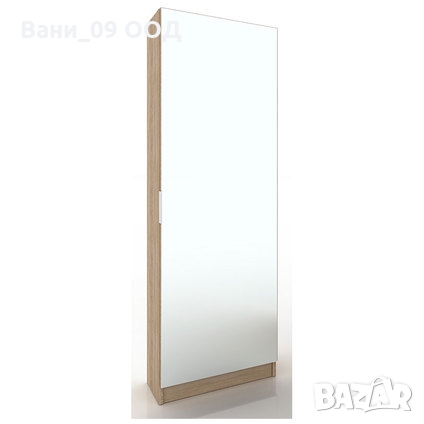 Голям шкаф за обувки с огледална врата