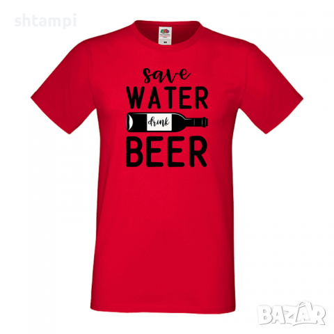 Мъжка тениска Save Water Drink Beer 1,Бира,Бирфест,Beerfest,Подарък,Изненада,Рожден Ден, снимка 3 - Тениски - 36387393