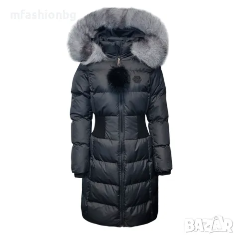 Дълго дамско яке City Angels с вталена кройка, естествен пух от лисица, снимка 5 - Якета - 48698515