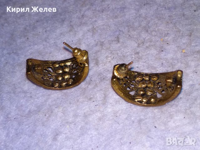 ЕЛЕГАНТНИ ПОЗЛАТЕНИ ВИНТИДЖ - АРТ НЕЖНИ ОБЕЦИ НЕРЪЖДАЕМА БЛАГОРОДНА СТОМАНА с ИСКРЯЩИ КРИСТАЛИ 28497, снимка 5 - Обеци - 41483965