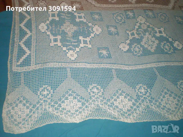 Винтич ръчно плетена покривка за легло филе дантела, снимка 11 - Антикварни и старинни предмети - 48184755