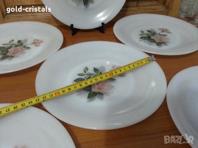 Френски аркопал чинии плитки , снимка 3 - Антикварни и старинни предмети - 35816393