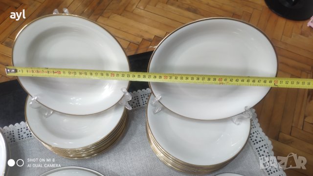 33 части Немски Порцеланов Kомплект за Хранене Bavaria Efenbein, снимка 5 - Сервизи - 42200957