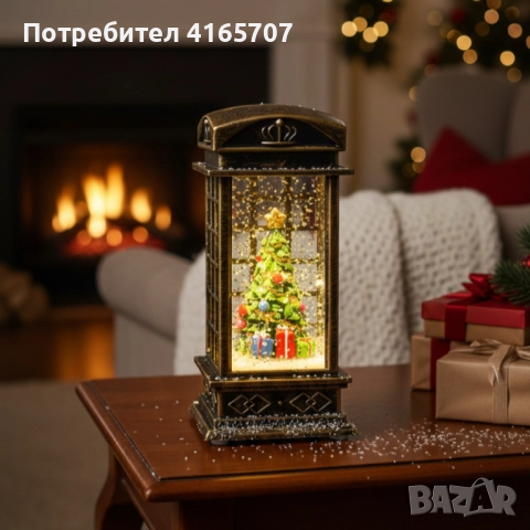 Коледна снежна лампа с LED светлина – празнична магия за уютен дом и топъл коледен дух