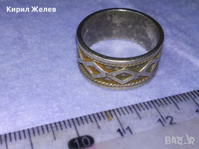 Стар РЕТРО ОРНАМЕНТИРАН СРЕБЪРЕН ПРЪСТЕН ОКСИДИРАНО СРЕБРО 925 с ПАТИНА ХАЛКА РЪЧНА ИЗРАБОТКА 40621, снимка 2 - Пръстени - 42644116