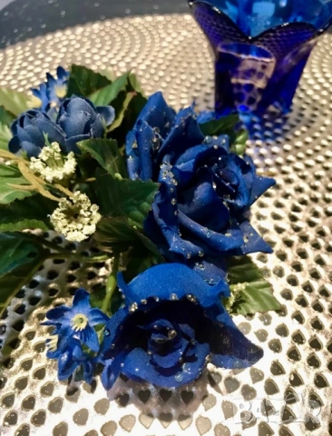 Комплект в златно и синьо за подарък; рамки, снимка 4 - Декорация за дома - 53069553