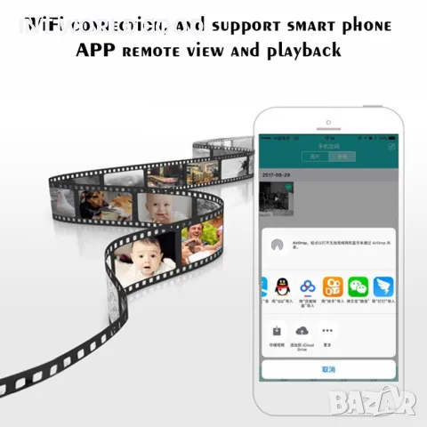 V380 Q6 WiFi IP Камера 2MP 360° Двупосочно аудио Нощно виждане, снимка 3 - IP камери - 50283288