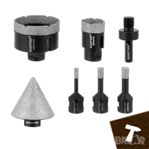 Комплект диамантени боркорони - 7 и 13 части, снимка 4 - Диамантени и режещи инструменти - 53597621