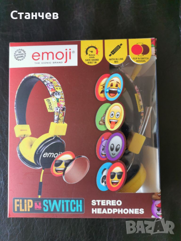 Слушалки Emoji Flip n Switch, снимка 1 - Слушалки, hands-free - 36266440