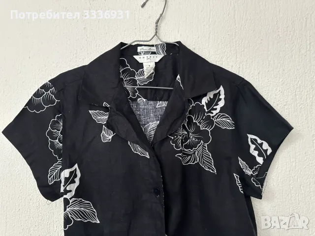 Ленена риза с къс ръкав , снимка 3 - Ризи - 49894628