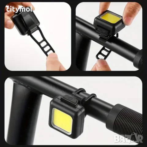 COB LED велосипеден фар, акумулаторен, USB зареждане, снимка 2 - Аксесоари за велосипеди - 49318868