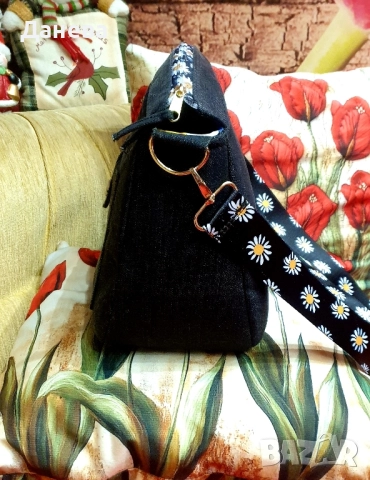 дамска чанта от дънков с бродерия , снимка 2 - Чанти - 52706086