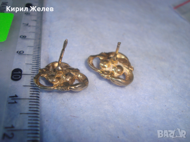 СТАРИ ПОЗЛАТЕНИ с КРИСТАЛЧЕТА АРТ ДЕКО ПЕРЛЕНИ ОБЕЧКИ 8628, снимка 2 - Антикварни и старинни предмети - 36520433