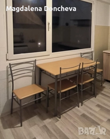 Комплект кухненска маса с четири стола, снимка 1