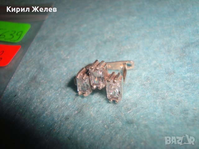 СРЕБЪРНА СКЪПОЦЕННА АРТ НУВО ОБЕЦА СРЕБРО 925 АНГЛИЯ с 3 ЕДРИ ФАСЕТИРАНИ ПЛАНИНСКИ КРИСТАЛИ 25639, снимка 4 - Обеци - 35820847