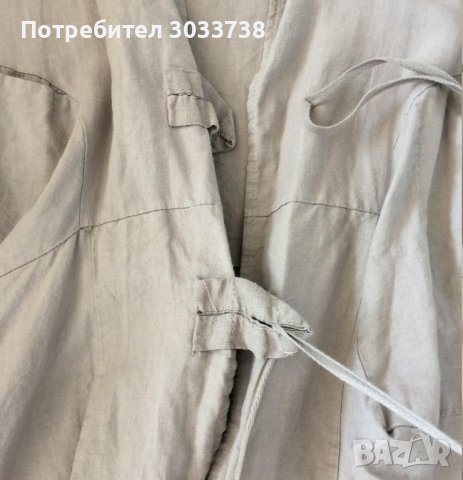 Дамска дълга ленена жилетка, снимка 3 - Жилетки - 41561859