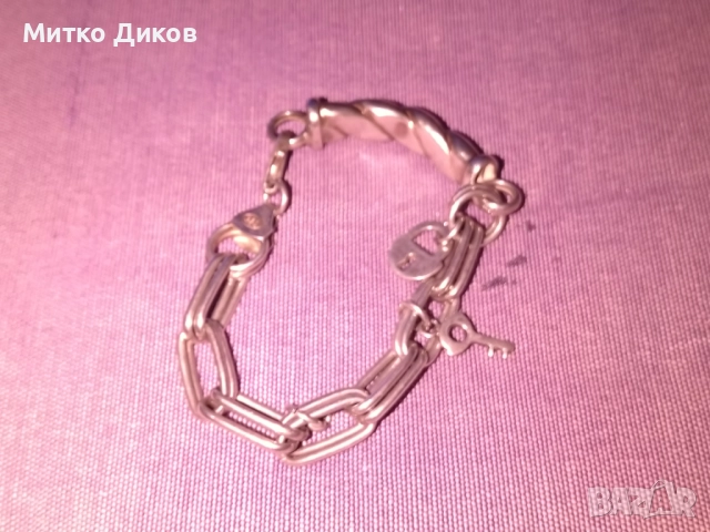Сребърна гривна верижка за ръка нова проба 925 катинарче ключ 19.18грама, снимка 8 - Гривни - 52708377