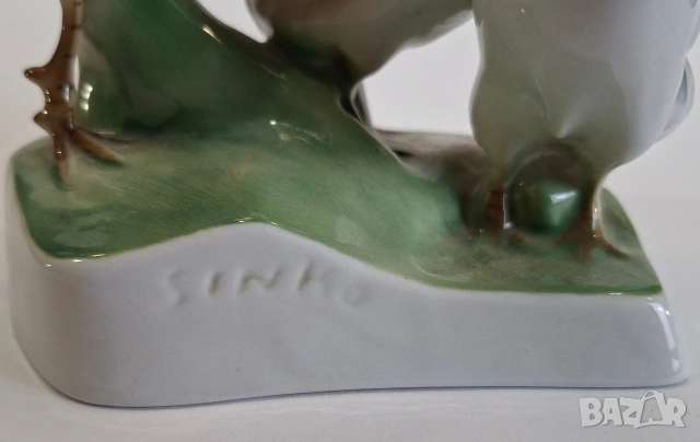 Порцеланова фигурка на Петел и Кокошки - Zsolnay Унгария, 20те години, снимка 9 - Статуетки - 53840996