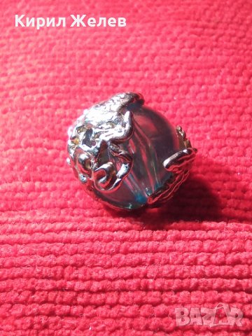 СТАР ПОСРЕБРЕН КРИСТАЛЕН БЕЛ ЕПОК АРТ ПЕНДАНТ МЕДАЛЬОН с ВЕНЕЦИАНСКО СТЪКЛО ТОПЧЕ МУРАНО 20806, снимка 7 - Антикварни и старинни предмети - 35642405