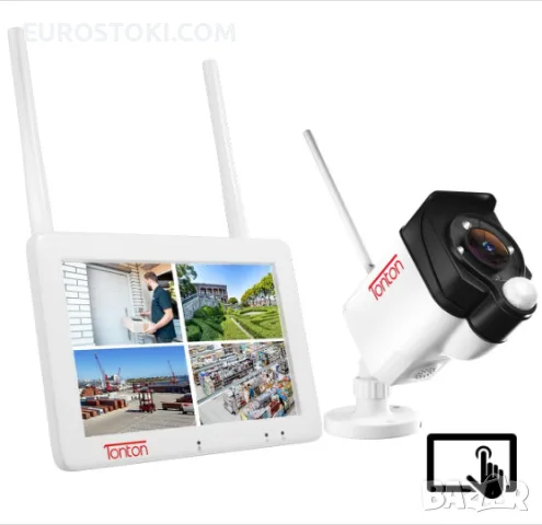 WiFi IP система за видеонаблюдение Tonton, камера Tonton 2K HD 3MP PIR сензор + LCD монитор