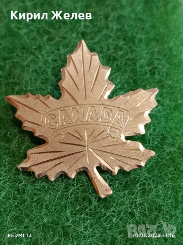 Сребърна брошка КАНАДА може да се носи на ревер,раница и дрехи 53044, снимка 3 - Колиета, медальони, синджири - 53051858