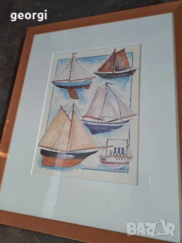 три картини акварел на морска тематика , снимка 5 - Картини - 47747273