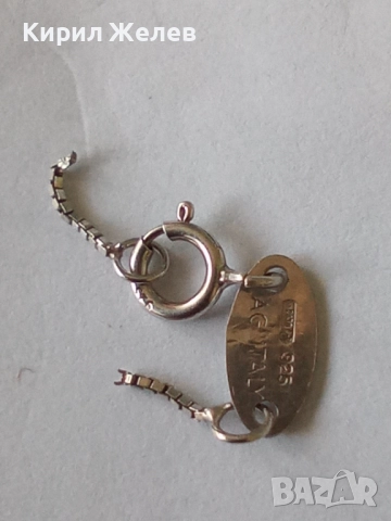 Сребърна карабинка закопчалка 25769, снимка 3 - Колиета, медальони, синджири - 52243920