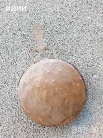 Бакърен тиган, снимка 2 - Антикварни и старинни предмети - 52215009