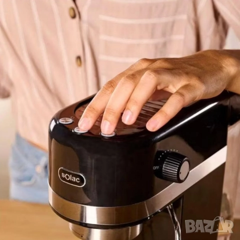 Машина за еспресо Solac Taste Slim Black CE4510 (С дефект отзад на резервоара  за водата и по кашона, снимка 5 - Друга електроника - 52012886