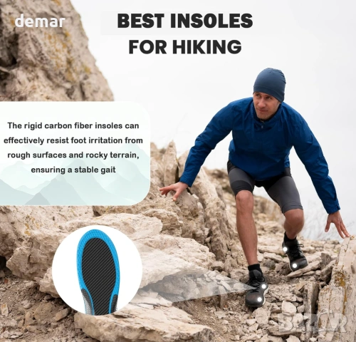 Спортни стелки от въглеродни влакна с поддръжка на свода - L - 41-42, снимка 3 - Други спортове - 53657500