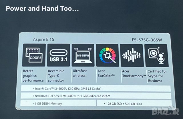 ACER ASPiRE E5-575G i3 6th, снимка 8 - Лаптопи за игри - 41580534