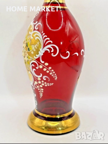 Murano Italy   Circa 1957  Bischoff Cordials Venetian Italian set with  Ruby Red end 18 k Gold  , снимка 9 - Антикварни и старинни предмети - 52718437