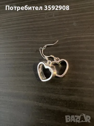 Сребърни обеци сърце