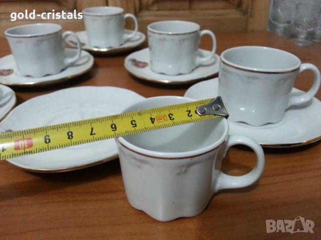 Стар български порцелан чаши и чинийки за кафе, снимка 2 - Антикварни и старинни предмети - 34338418