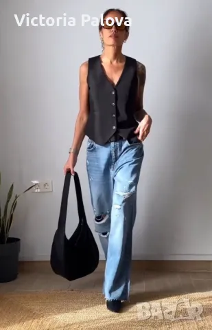 Стилен елек DEERBERG  груб лен plus size , снимка 14 - Елеци - 49901899