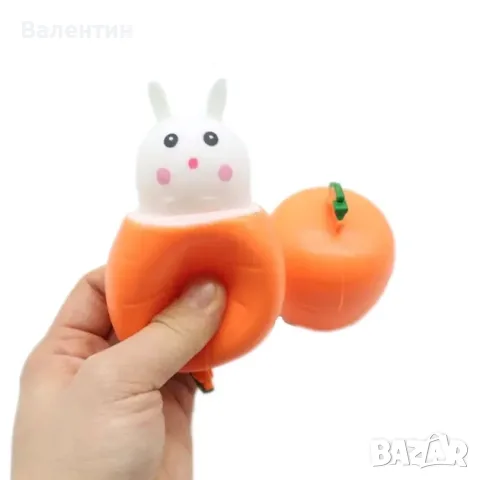 Анти - стрес играчка - морков със заек - 6 см., снимка 3 - Други - 55798786