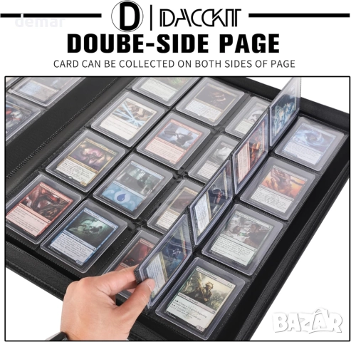 Първокласен албум, класьор за картички, карти за игра 16 джоба/640 картички 7,5/10 см, снимка 4 - Колекции - 51770309