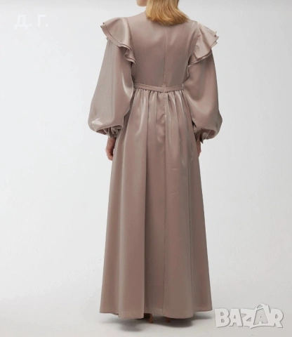 Дълга рокля в капучино цвят, снимка 3 - Рокли - 53689029