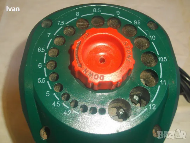 Електрическа немска 2019г. машина ТОЧИЛО ЗА ЗАТОЧВАНЕ НА БУРГИИ ДО Ф13ММ Голямо Parkside PBSG 95 C4., снимка 3 - Други инструменти - 47601649