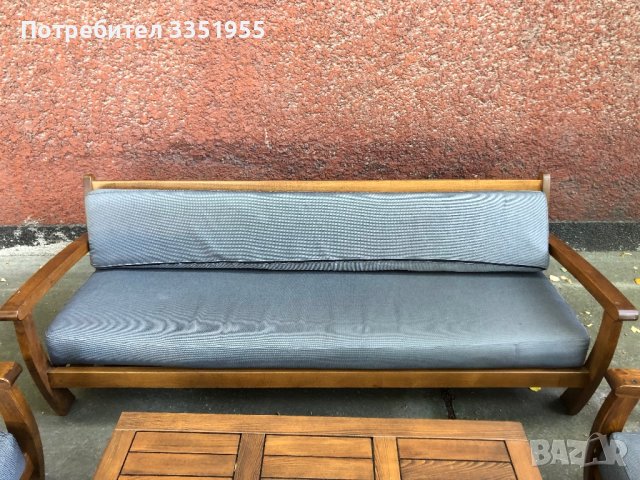 Масивна мебел ниско сядане 2 комплекта, снимка 3 - Дивани и мека мебел - 42152489