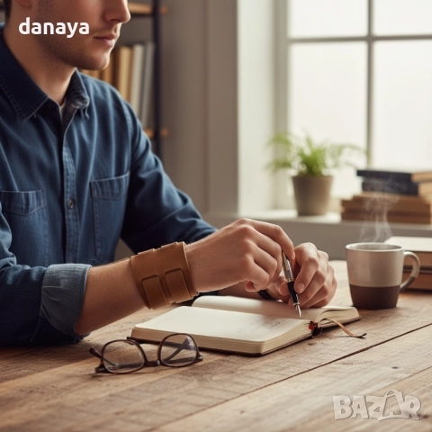 6277 Широка мъжка кожена гривна с 3 закопчалки, снимка 3 - Гривни - 52342207